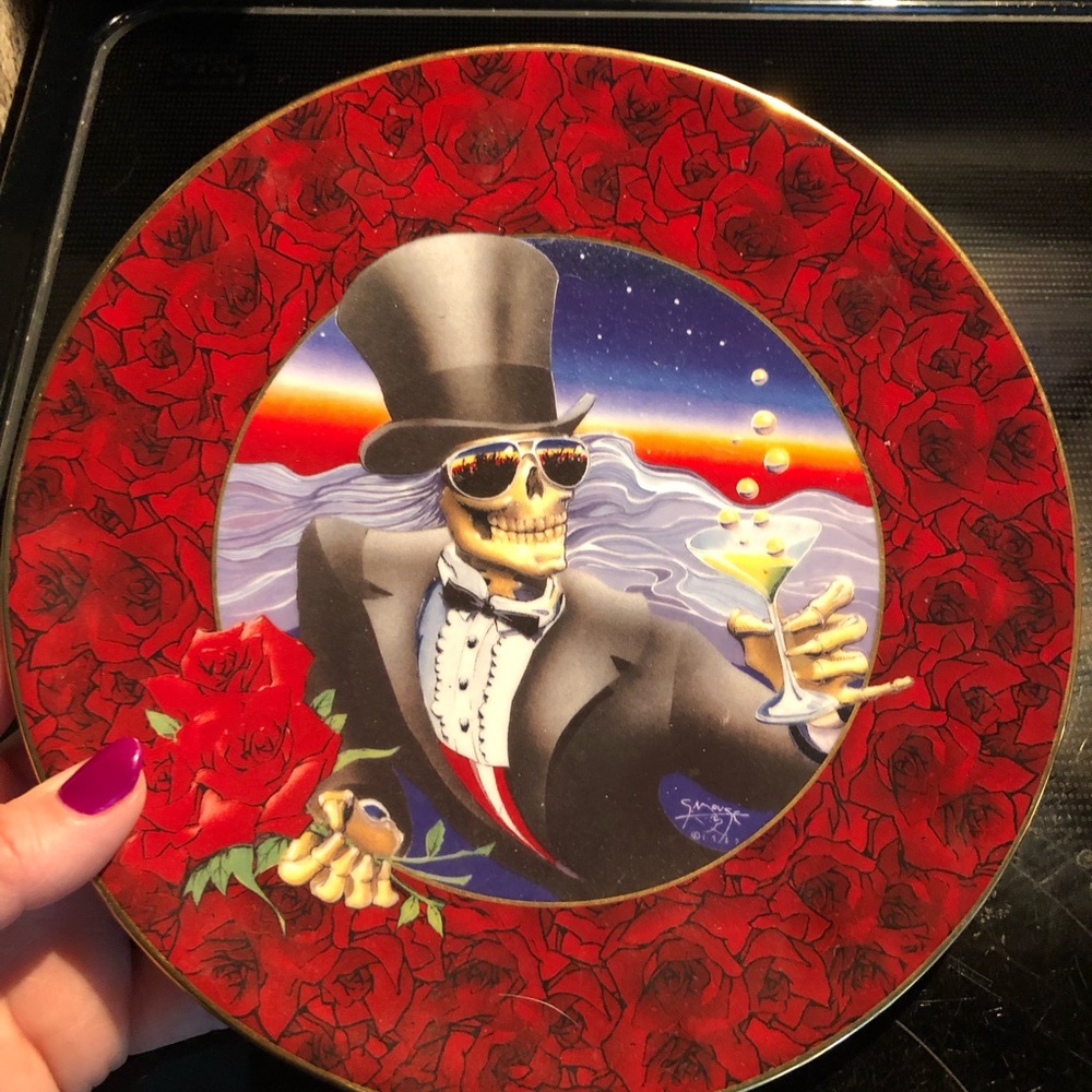 The Grateful Dead Skeleton in Top Hat Collectible Decorative Plate